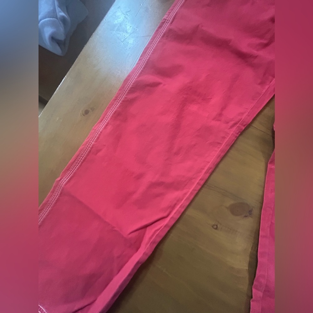 Houston white pink/Red Cargo Pants with Drawstring Waist - Picture 2 of 13